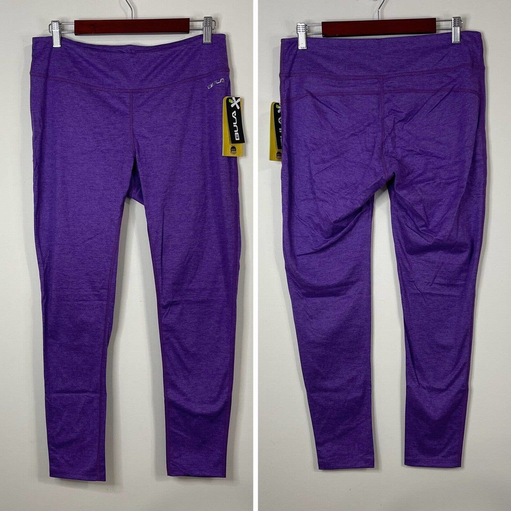 NWT BULA Thermal Pants Leggings Size L Purple Base Layer - Picture 1 of 11